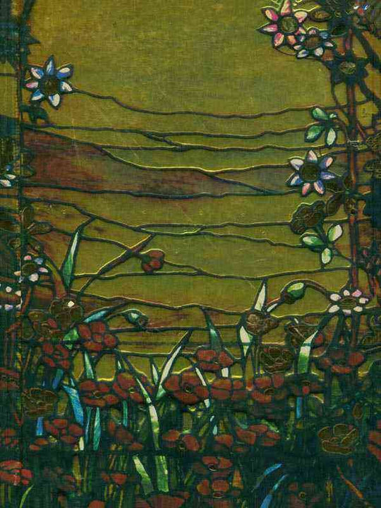 TIFFANY: LANDSCAPES LEADED GLASS WINDOW (FOILED JOURNAL) - Paramount Books   