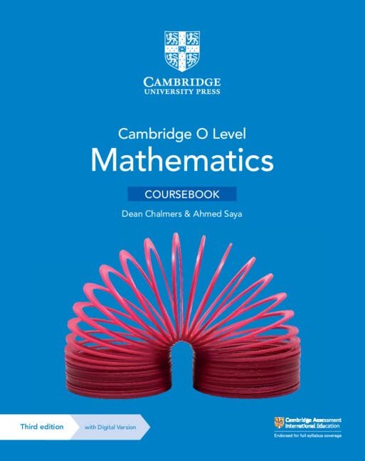 CAMBRIDGE O LEVEL MATHEMATICS COURSEBOOK WITH DIGITAL VERSION (3 YEARS' ACCESS) - Paramount Books   