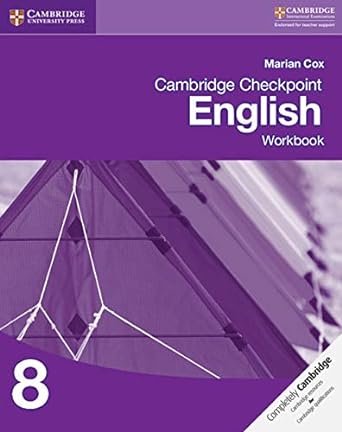 CAMBRIDGE CHECKPOINT: ENGLISH WORKBOOK 8 (CAMBRIDGE INTERNATIONAL EXAMINATIONS) - Paramount Books   