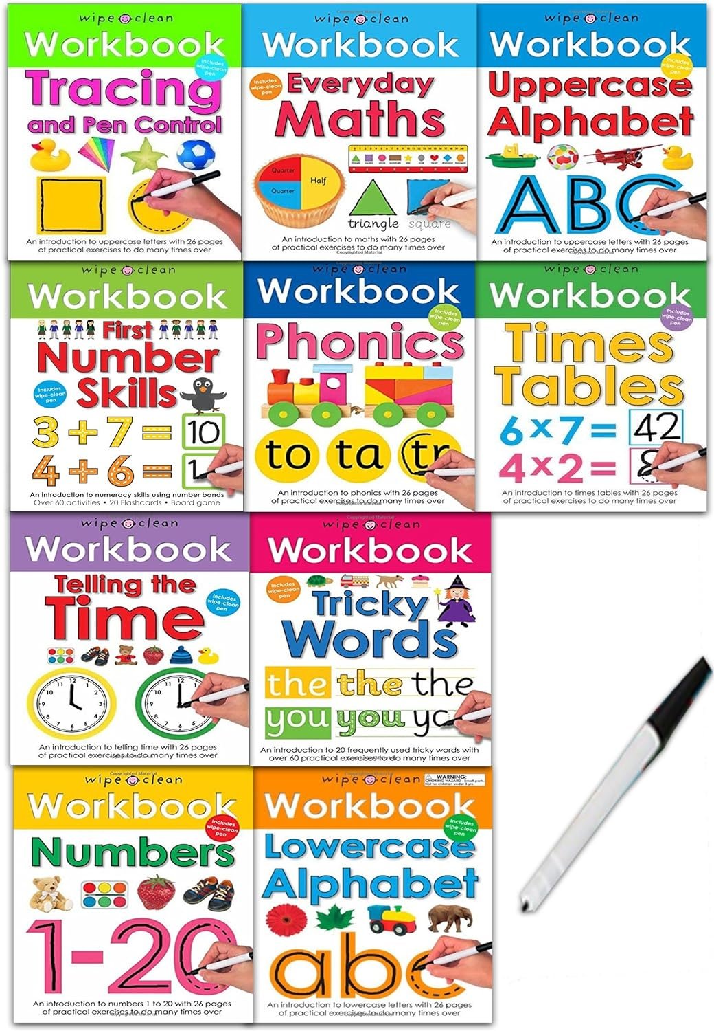 WIPE CLEAN WORKBOOK - 10 BOOKS SET - Paramount Books   