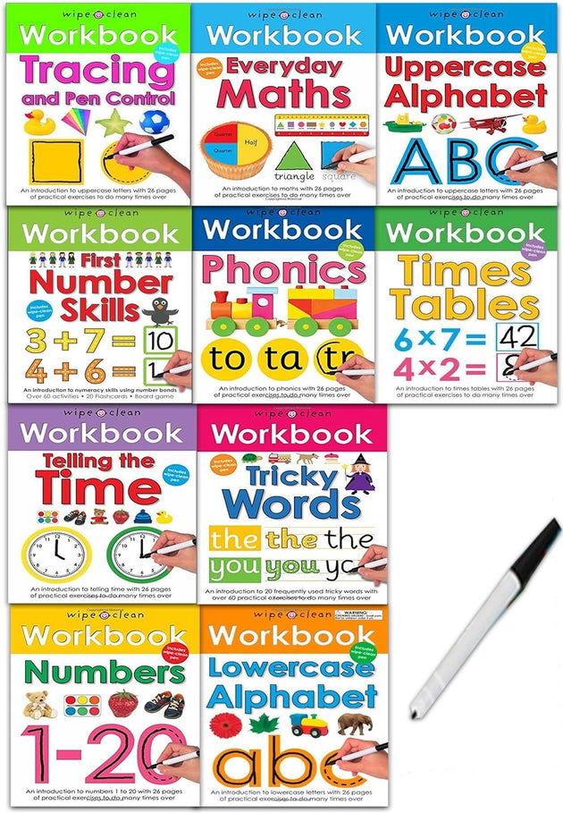 WIPE CLEAN WORKBOOK - 10 BOOKS SET - Paramount Books   