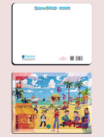 JIGSAW PUZZLE WITH WIPE-CLEAN BOARD-BEACH