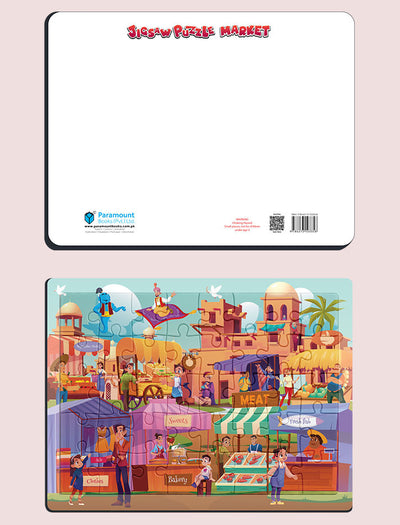 JIGSAW PUZZLE WITH WIPE-CLEAN BOARD-MARKET