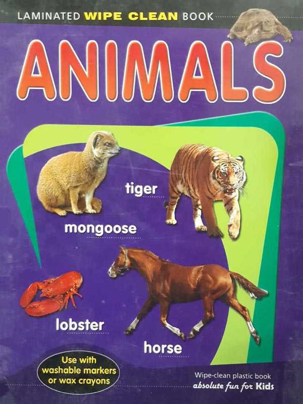 LAMINATED WIPE CLEAN BOOK ANIMALS
