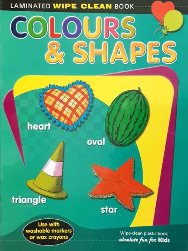 LAMINATED WIPE CLEAN COLOURS AND SHAPES - Paramount Books   