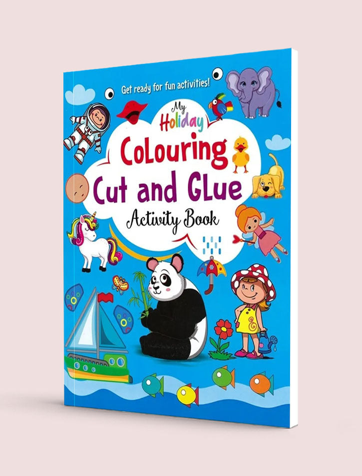 MY HOLIDAY COLOURING CUT AND GLUE ACTIVITY BOOK