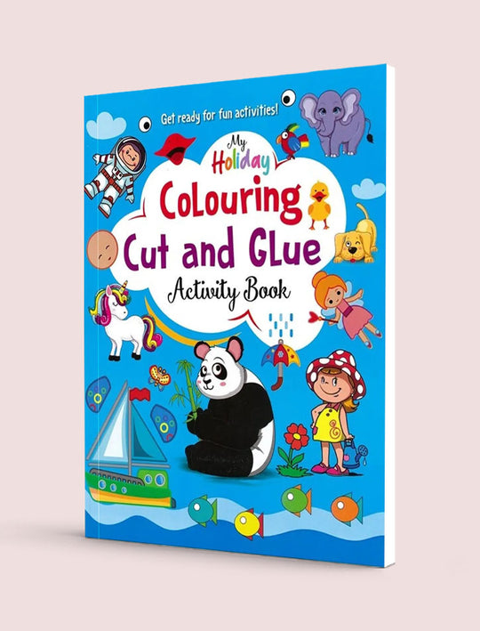 MY HOLIDAY COLOURING CUT AND GLUE ACTIVITY BOOK