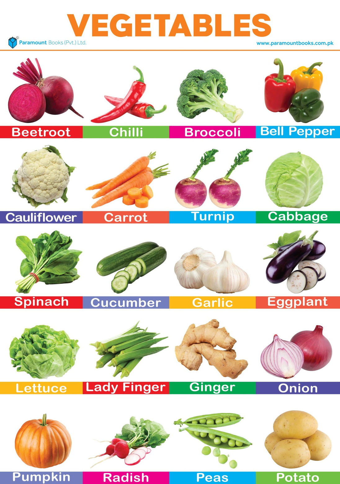 PARAMOUNT WALL CHART : VEGETABLES - Paramount Books   