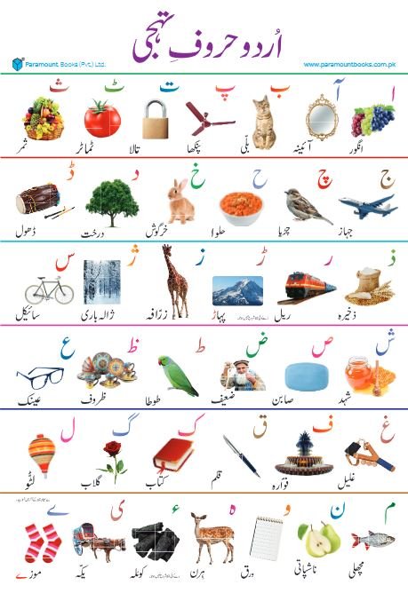 PARAMOUNT URDU HARUF-E-TAHAJI FOLDING CHART