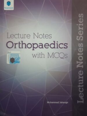 A stack of lecture notes with a stethoscope is illustrated to show comprehensive orthopaedic study materials that include integrated multiple-choice questions.